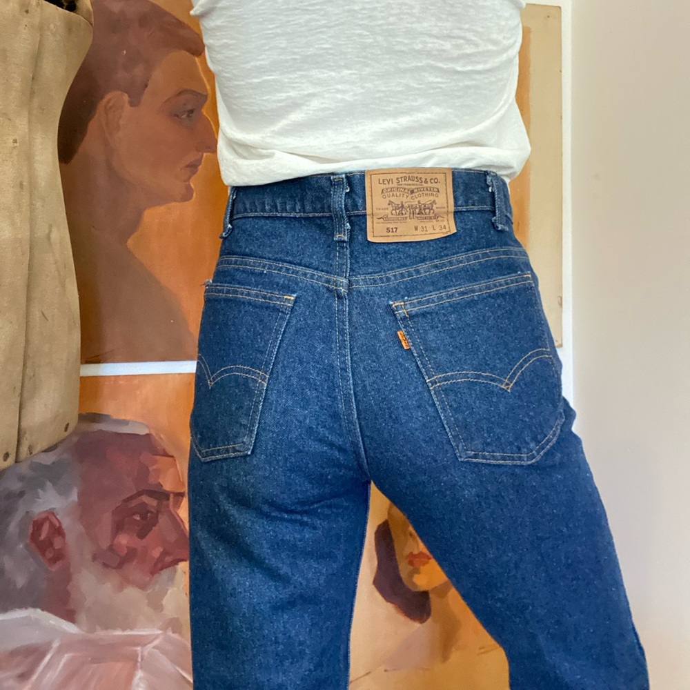 80s Vintage Orange Tab Levi’s 517 Dark Wash- 8